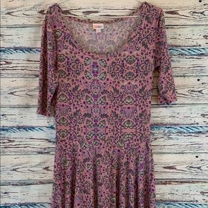 EUC Pink Lularoe Nicole A line Dress Sz M 10 12